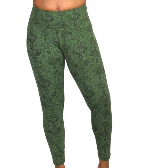 Vimmia Snake Print Leggings Green Python High Waist Stretch Activewear Small - Picture 1 of 14